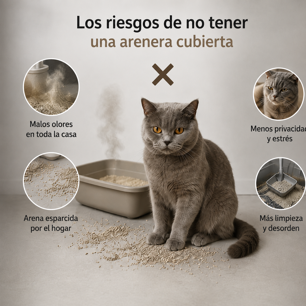 Arenero para gatos