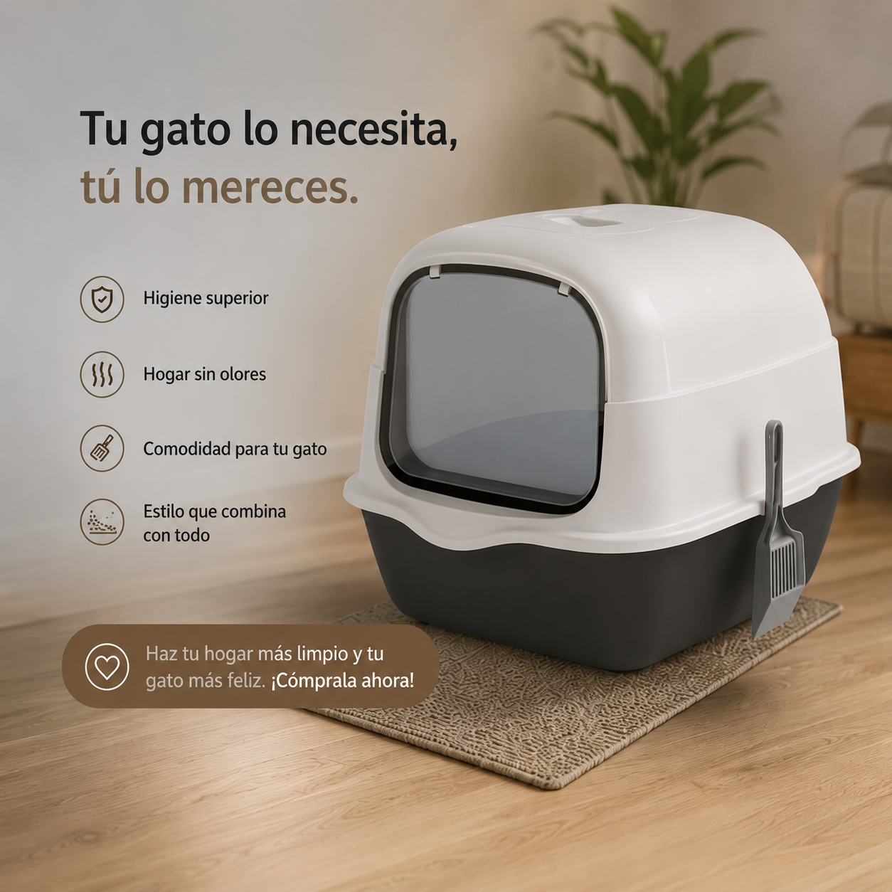 Arenero para gatos
