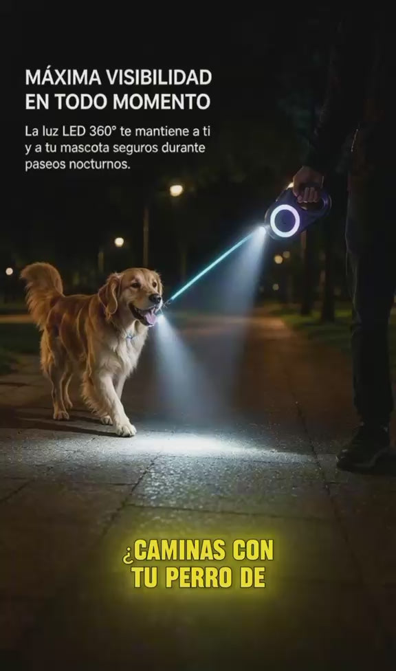 Correa ergonómica con luz para mascotas